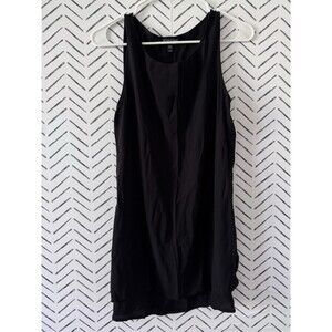 Eileen Fisher Women's Black Sleeveless Blouse 100% Silk Quiet‎ Luxury Classic M